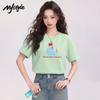 MJ STYLE Women's Pure Cotton Round Neck Short Sleeve T-shirt