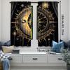 2Pcs Sun Moon Windows Curtains Retro Bohemian Antique Hippie Gold Sun Crescent And Star Curtains For Living Room Bedroom A