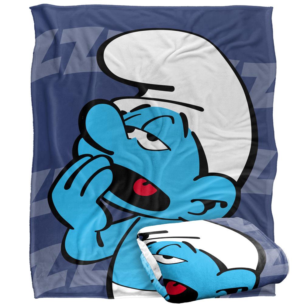 The Smurfs Silky Lazy Smurf Supersoft Blanket