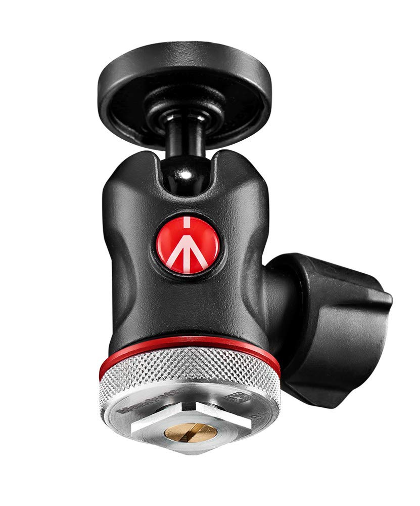 Manfrotto MH492LCD-BH Center Ball Head, Cold Shoe Mount Version, Desktop, Maximum Load Capacity 4kg