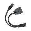 IEC320 C13  Female To C14 Male Cable 1 In 2 Out Waterproof Insulated PVC Housing IEC320 Y Splitter