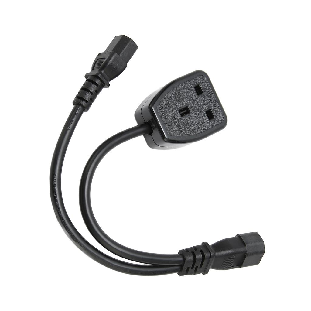 IEC320 C13  Female To C14 Male Cable 1 In 2 Out Waterproof Insulated PVC Housing IEC320 Y Splitter