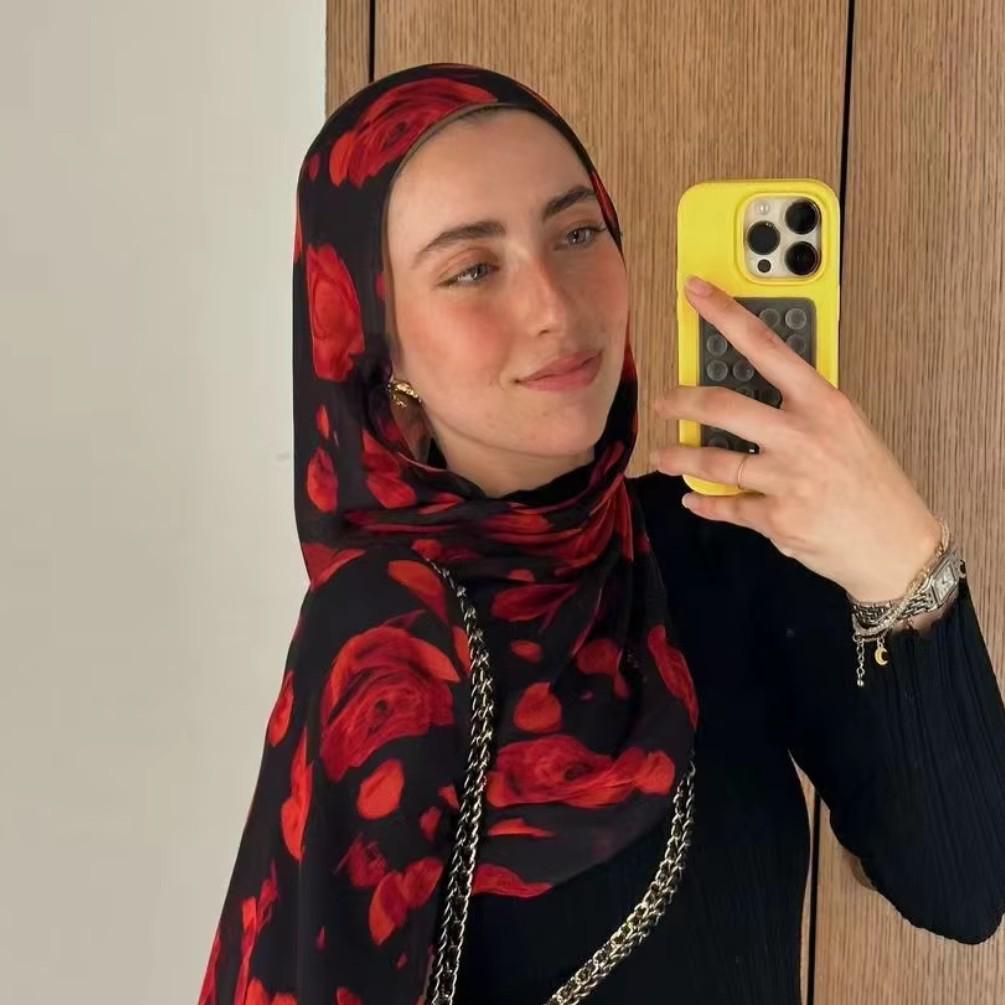 Floral Ethnic Women’s Breathable Modal Rayon Headscarf