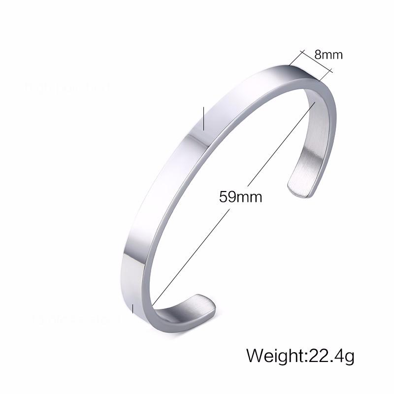 3-10MM Mansjettarmbånd for Menn Kvinner, Gull Kobber Svart Farge Rustfritt Stål Mansjettarmbånd, Klassiske Trendy Zirkon Gaver