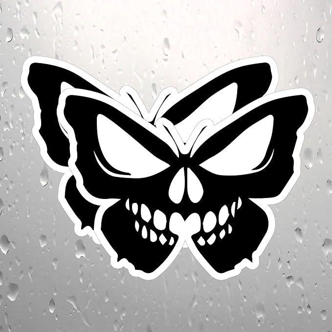 

Наклейка Череп Бабочки - Виниловая Наклейка для Автомобиля, Грузовика или Компьютера белый/чёрный