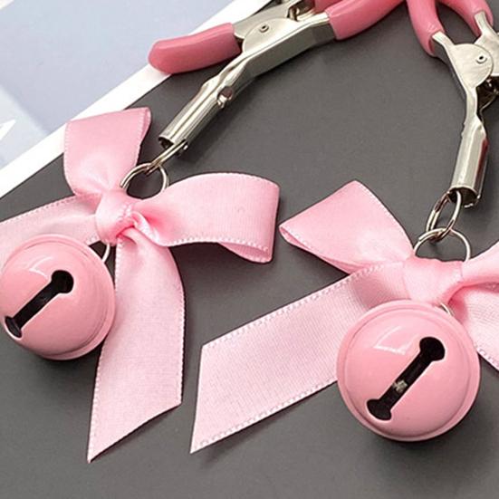 1Pair Breast Clamp Stylish Enjoyment Metal Nipple Screw Clip with Bell for Adult Men and Women
