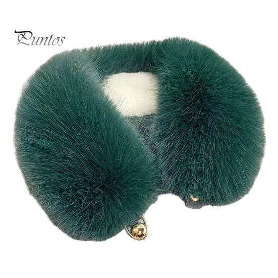 Luxury Faux Fur Accessory Fake Scarf Puffy Collar Trim Adjustable Button Fastening Neck Removable Plush Winter Warmer Wrap Thermal Quick Close
