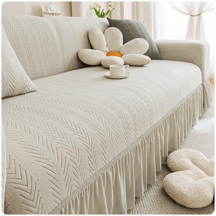 Printed Skirt Sofa Cover Anti Cat Scratch All Season Sofa Cover All Inclusive New Dust Cover