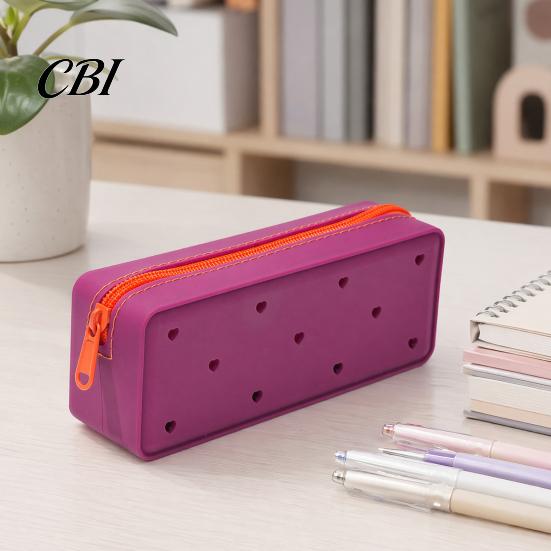 Supplies Bag Silicone Pencil Case, Cute Heart Star Shape Large Pouch, Case Soft Pen for Students, School Stationery Organizer