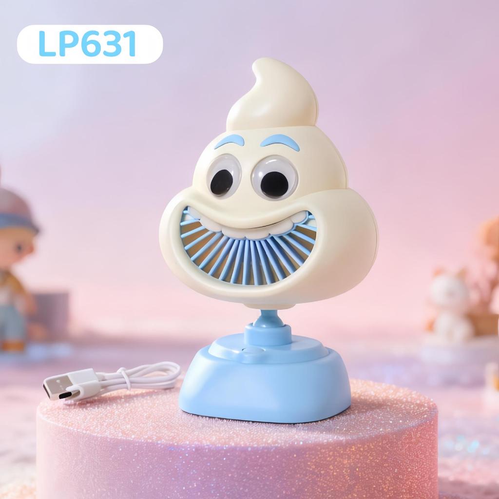 USB Şarj Edilebilir Yavru Köpek Temalı Fan, 3 Kademeli Ayarlanabilir, Masaüstü ve Yatak Başucu Kullanımı İçin İdeal