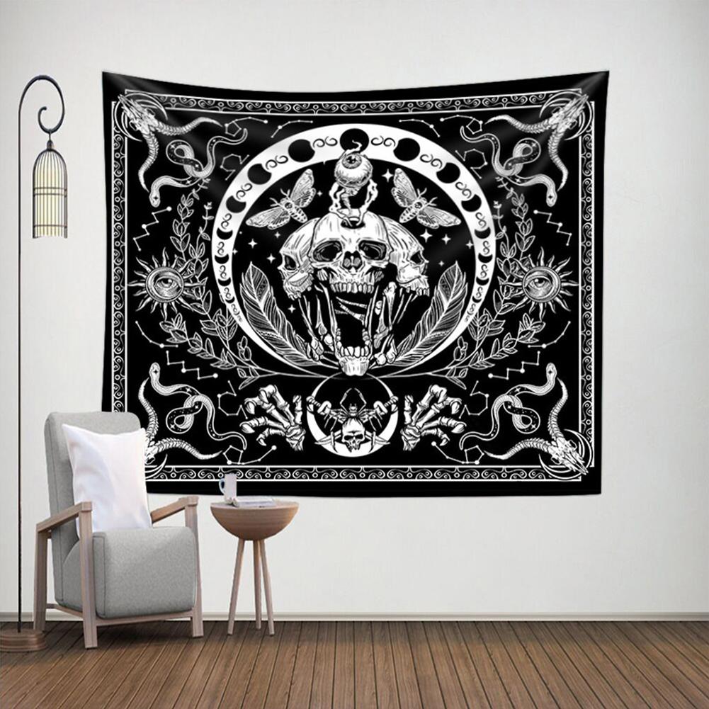 Skull Wall Hanging Tapestry Washable Rectangle Background Wall Cloth For Bedroom Living Room Dorm Decor