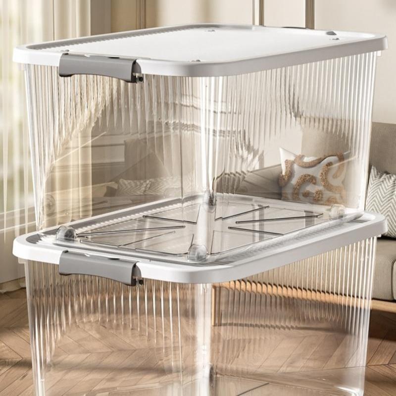 Transparent Large Capacity Storage Bins To Organize Books Snacks Toy Miscellaneous Storage Box