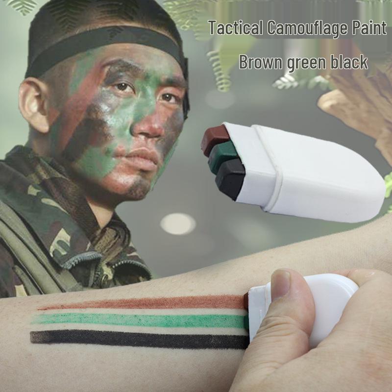 3-Color Camouflage Face Paint for Military Enthusiasts and Outdoor Battles