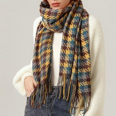 Women's Scarf Warm Plaid Academic Autumn Winter