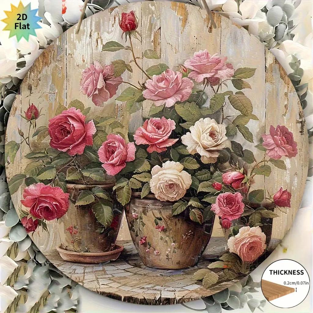 CIFBUY Vintage Metal Wall Art Waterproof Durable Aluminum Wall Art Inch Round For Home Decor Bar Cafe Dorm Room Decoration