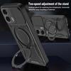 Magnetic Case For Motorola Moto G04 4G / G24 4G Shockproof TPU + PC Phone Back Cover with Kickstand