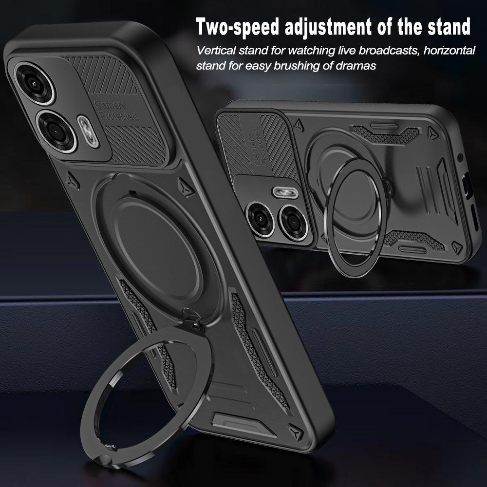 Magnetic Case For Motorola Moto G04 4G / G24 4G Shockproof TPU + PC Phone Back Cover with Kickstand