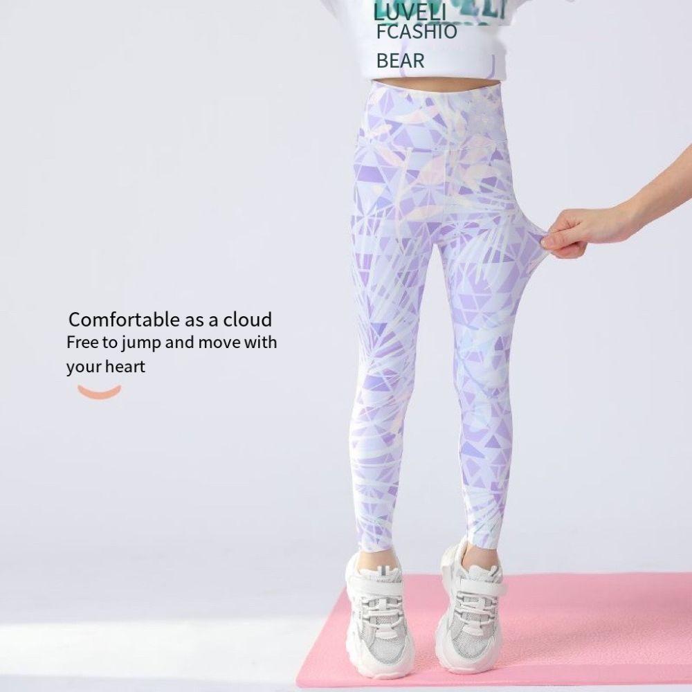 High Rise Girls' Athletic Leggings Quick Drying Running Active Tights Kids Workout Yoga Pant  Dance