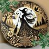 Gothic Witch Floral Metal Tin Sign Halloween Kitchen Wall Decor