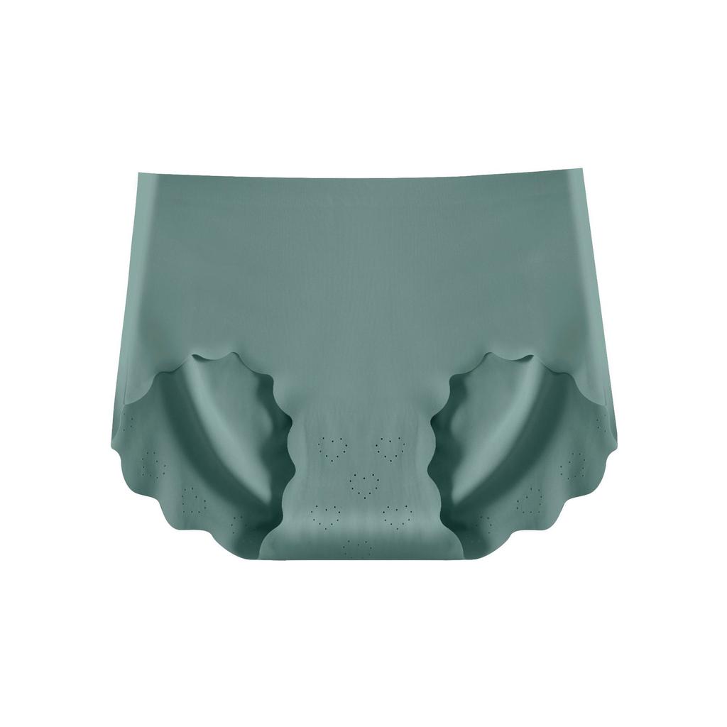 Ice Silk Panties Women's Mid Waist No Trace Graphene Antibacterial Bottom Breathable Comfortable Anti Hip Pinching Underwear