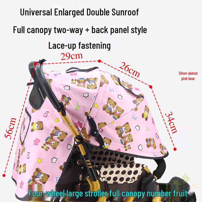 Universal Baby Stroller Sunshade Canopy with Pockets