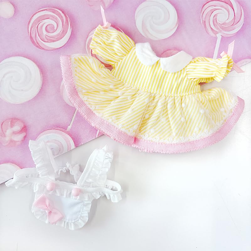 American Diner-Style Apron Dress [For 10-15cm] Yellow [Used]