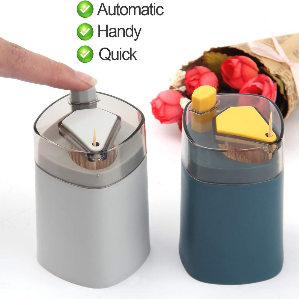 Portable Automatic Toothpick Dispenser Pop-Up Tooth Picks Container  for Kitchen Restaurant