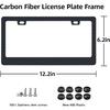 EWBN Carbon Fiber License Plate Frame,1 Pack Black License Plate Frames With Screws & Caps,Classic Carbon Fiber Design Car Black License Plate