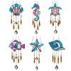 Sea Animal Sun Catcher Coastal Hanging Decoration Conch Starfish Seahorse Suncatcher for Home Windows Balcony Decor
