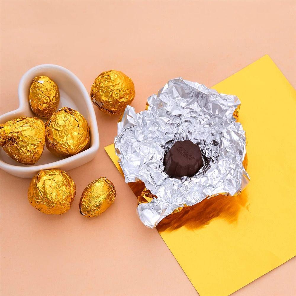 Quadratisches Aluminiumfolienpapier Gold Schokoladenverpackungen Neues Süßigkeiten-Verpackungspapier DIY-Dekorationen
