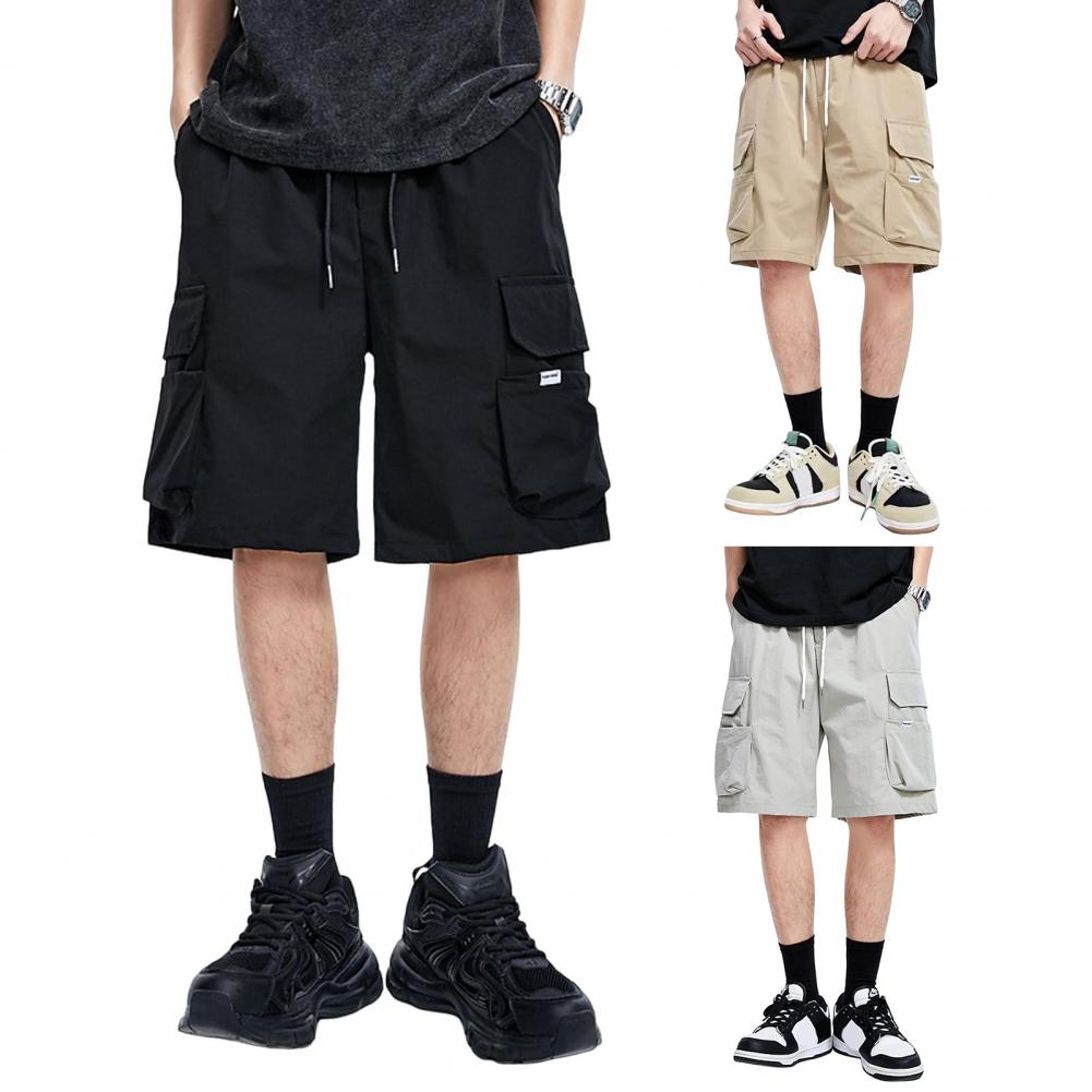 Muži Cargo šortky Nízkozdvižné nastavitelné šňůrky Ležérní šortky Jednobarevné Volný střih Více kapes Cyklistické šortky pro volný čas