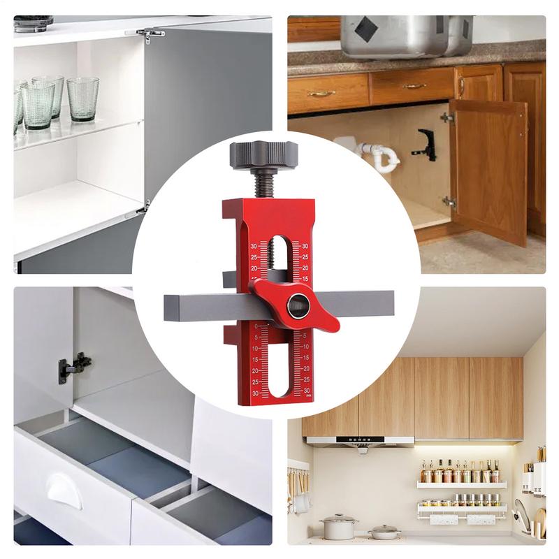 Wardrobe Cabinet Door Panel and Rebounder Doweling Drilling Guide Locator Punched Mounting Jig Cabinet Door Mounting Jig