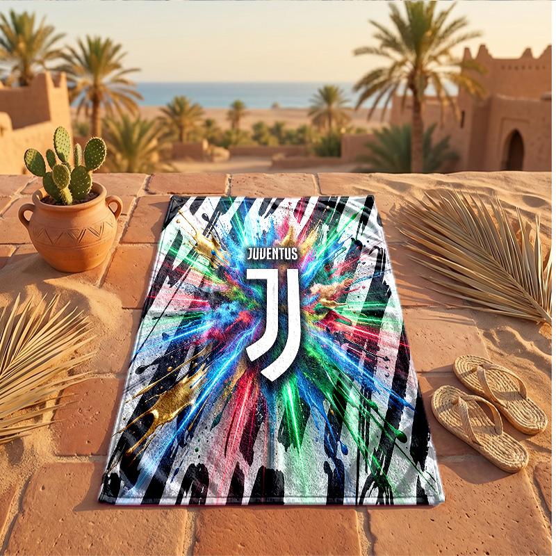Asciugamano da Spiaggia in Microfibra con Stampa Juventus FC Asciugatura Rapida Assorbente Grande Asciugamano per Spiaggia Nuoto Viaggio