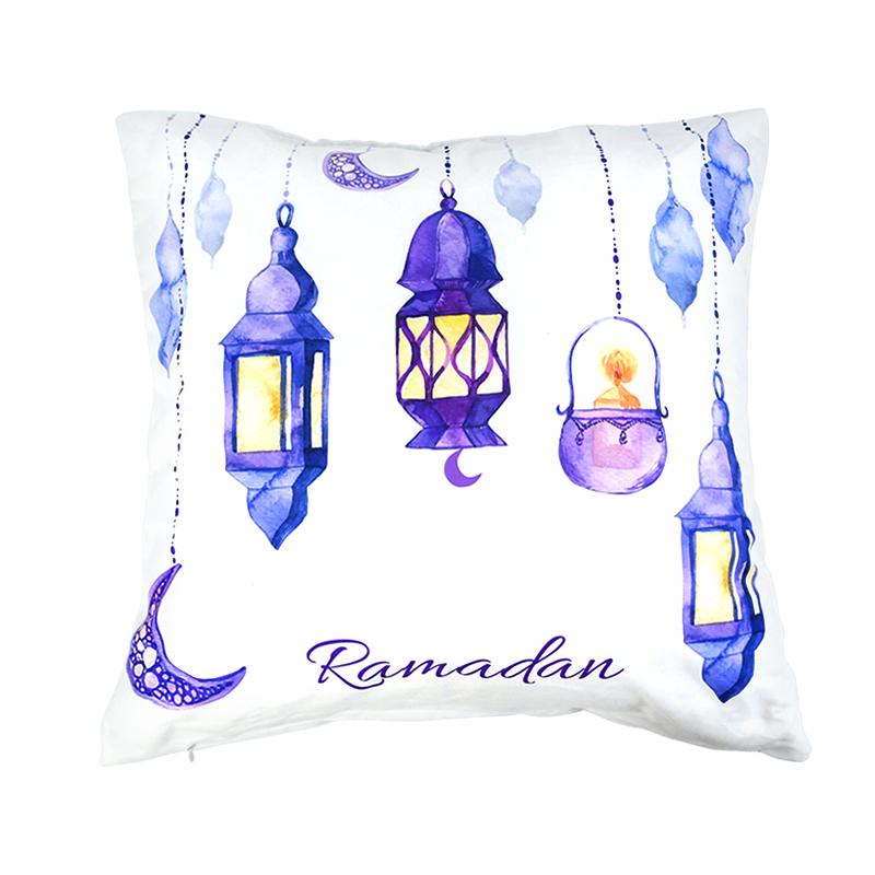 Home Decor Ramadan-themed Moon & Lantern Printed Pillowcases Pattern Cushion Cover Suitable for Sofa Bedroom Car Pillow Cover