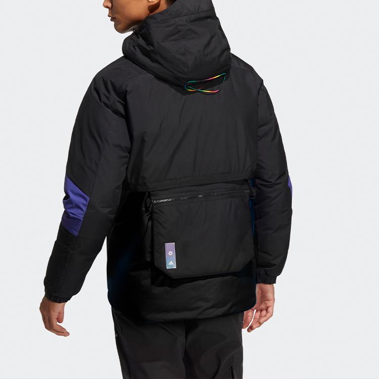 Adidas Outdoor Sports Hooded Down Jacket Men Outerwear Black HC0279