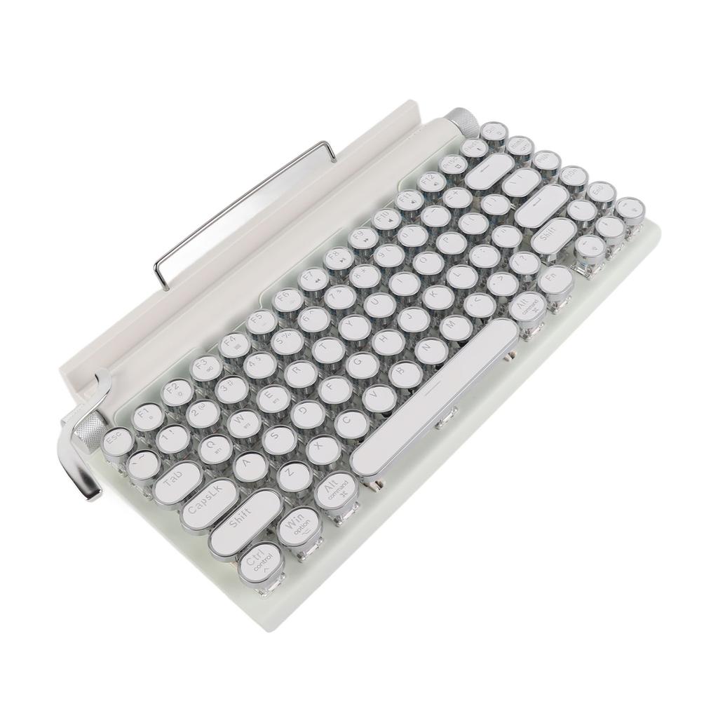 Mechanical Keyboard 83 Key Knob Control Round Keycaps Ergonomic Plug and Play 3 Modes Wireless Keyboard for Phone