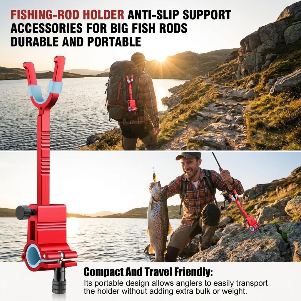 Fishing-Rod Holder Anti-Slip Support Accessories For Big Fish Rods Durable And Portable