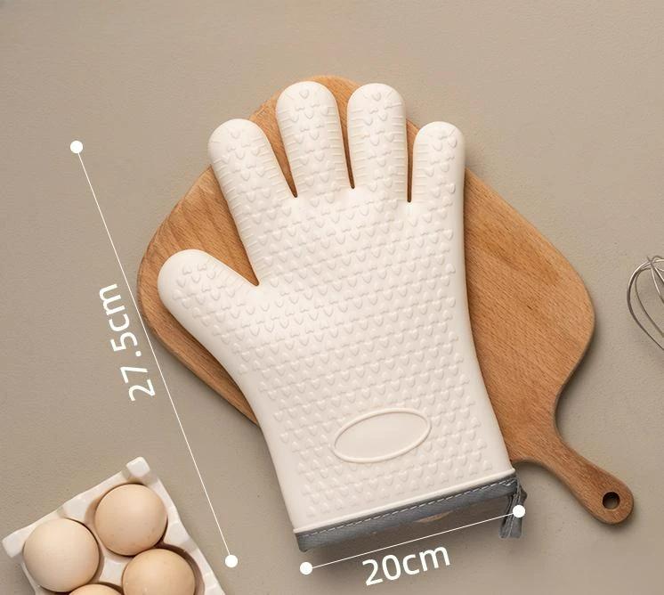 1 stücke BBQ Handschuhe Verdickt Silikon Handschuhe Hitzebeständig Mikrowelle Backen Handschuh Anti-slip Wärmedämmung Mitt