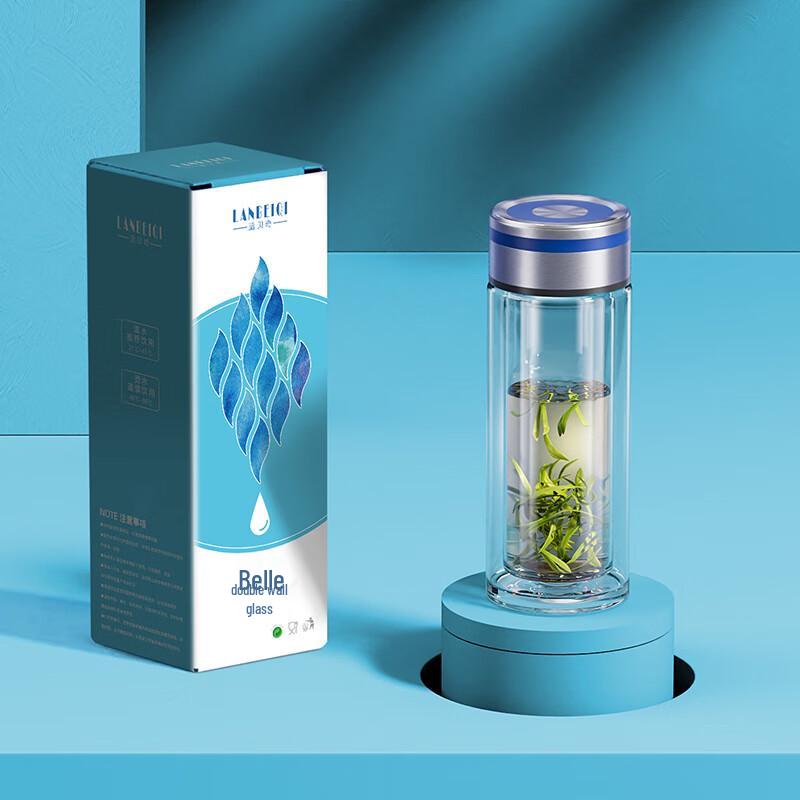 Lanbeiqi Beile Double-Wall Glass Tea Cup