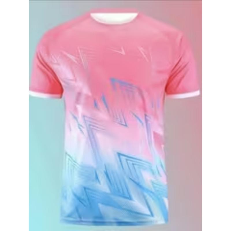 Popular print design textureless 1pc quick-drying sports T-shirt table tennis badminton fitness training shirt