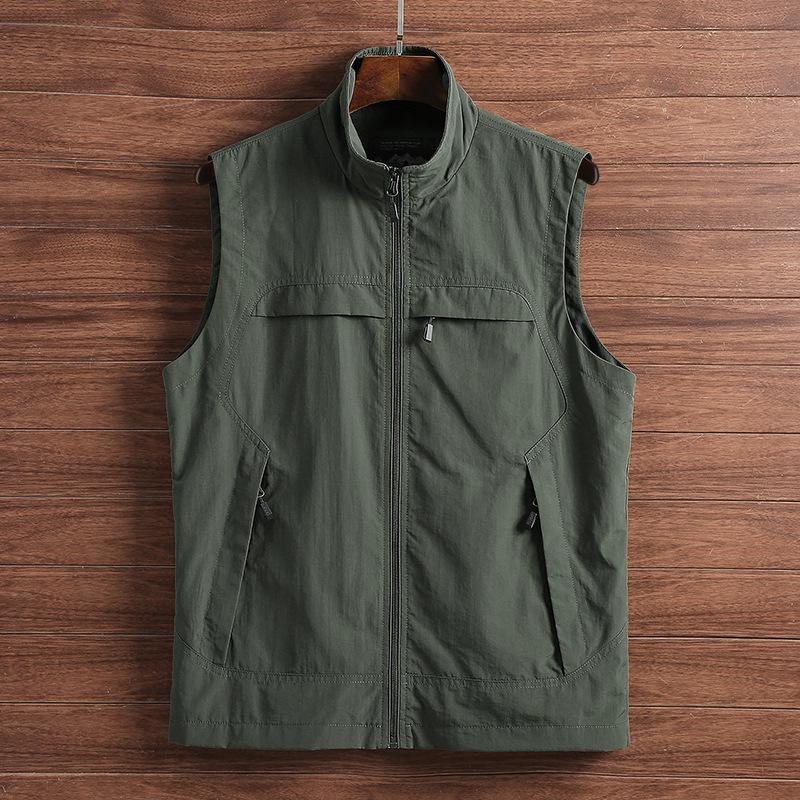 Men's Plus Size 2026 Summer Outdoor Thin Mesh Vest with Multi-Pockets
