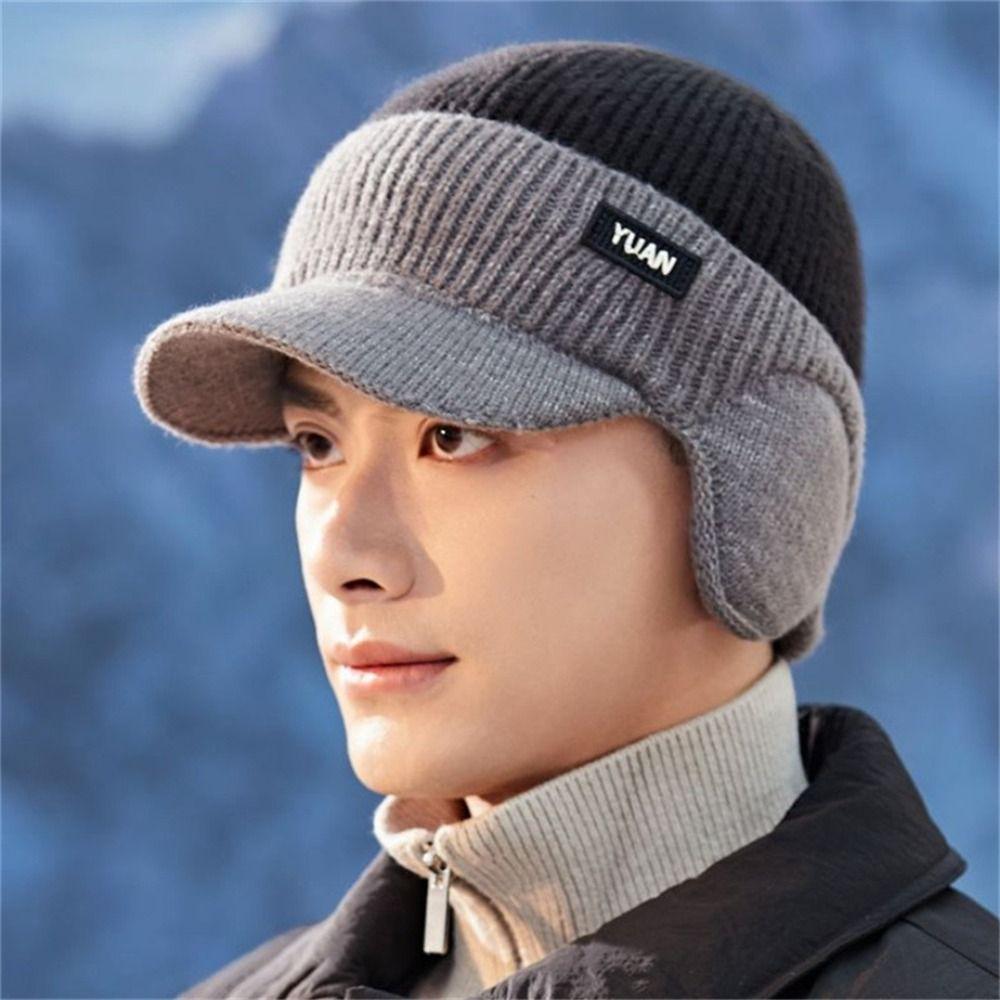 Thickened Baseball Cap Dual Tone Couples Hats Fashion Ear Protection  Men