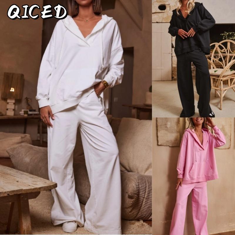 QICED Women's Fashion Casual Autumn Winter Long Sleeve Pants Suits