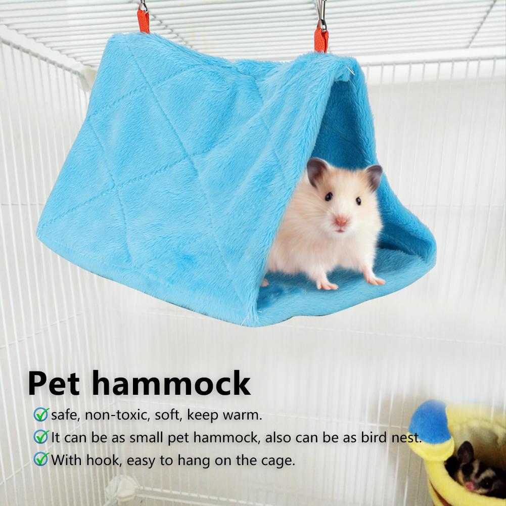 Cotton Pet Triangle Hammock Nest Keep Warm Hanging House for Hamster Sugar Glider Bird Parrotlight