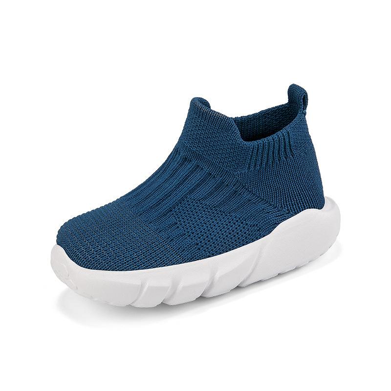 

Летне-осенняя новая детская обувь из мушиной ткани, корейская версия кроссовок для детей среднего и старшего возраста, модная повседневная обувь для учеников начальной школы 27 синий