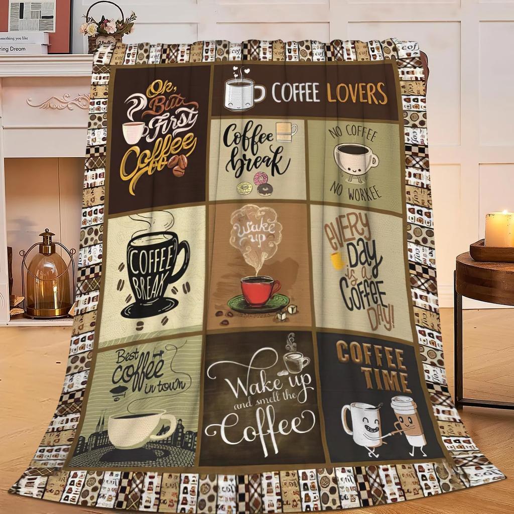 Coffee Blanket for Woman Coffee Throw Blanket Stuff Decor Merch Cozy Flannel Soft Warm Plush Lightweight Bedding Gifts for Girl Woman Sofa Bedding