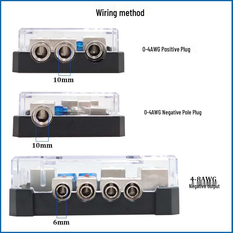 Top-Selling Car Audio Fuse Box: 4-Way/2-In 4-Out Distribution with LED Light Holder