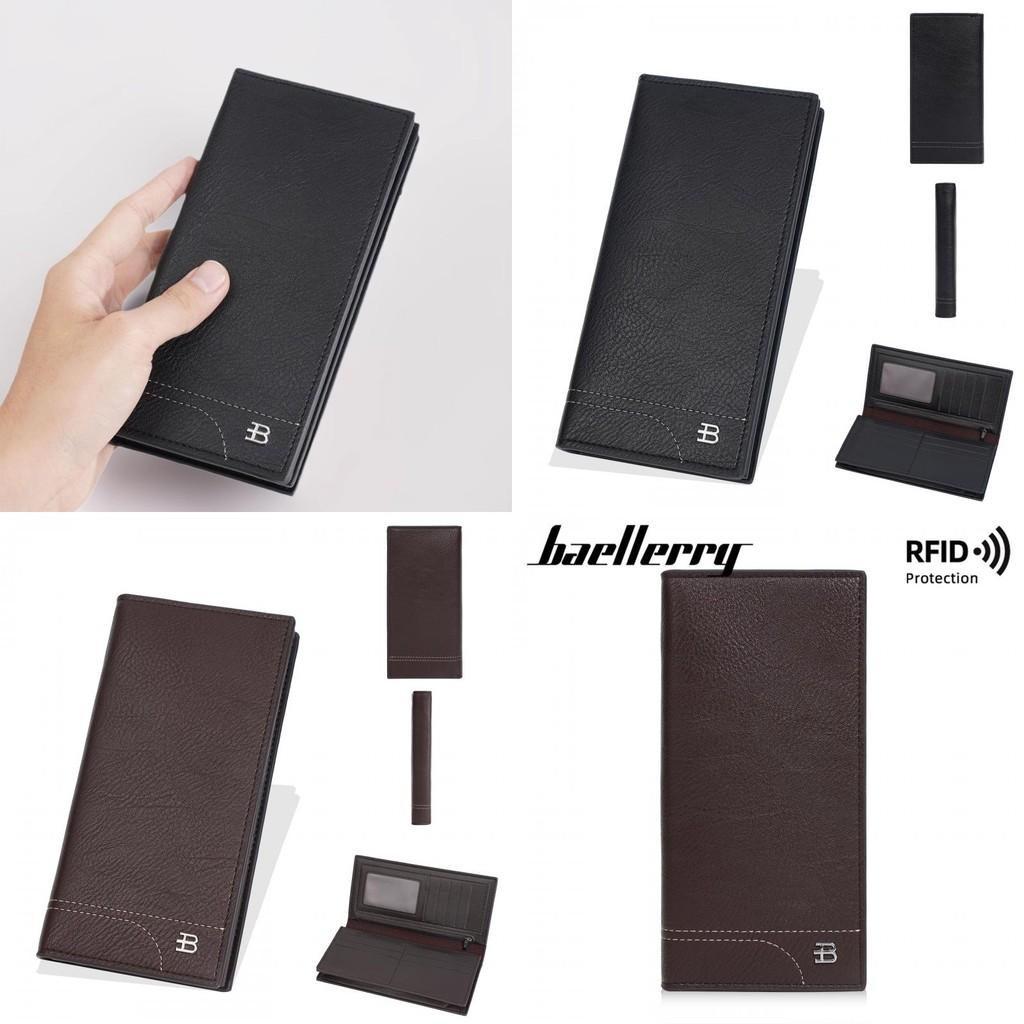 Womens Long Wallet Rfid Blocking Pu Leather With Solid Color Design And Letter Decor For Daily Use