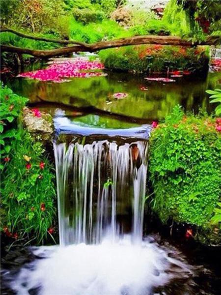 Square/round Diamond Painting Mosaic Waterfall Scenery Home Decor Diamond Embroidery Natural Mountain Landscape Picture