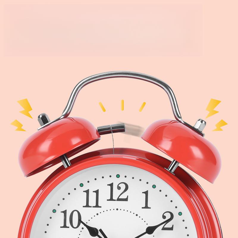 Classic simple and creative alarm clock dormitory bedside metal bell ringing students wake up with luminous alarm clock